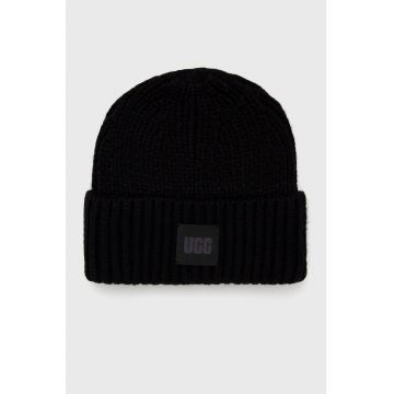 UGG Căciulă din amestec de lână culoarea negru, din tricot gros