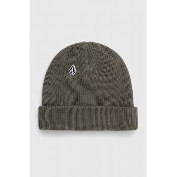 Volcom caciula culoarea verde, din tricot gros