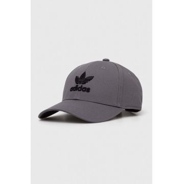 adidas Originals șapcă de baseball din bumbac culoarea gri, cu imprimeu  IL4844