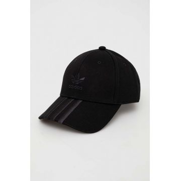 adidas Originals șapcă de baseball din bumbac culoarea negru, uni II0702