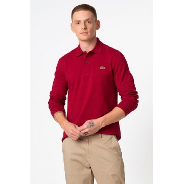 Bluza polo din bumbac si material pique