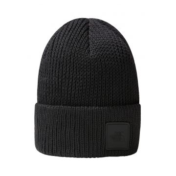 Caciula unisex elastica si tricotata cu aplicatie logo