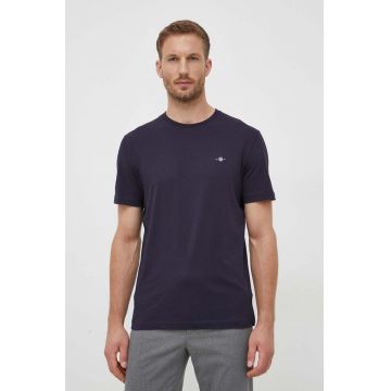 Gant tricou din bumbac culoarea albastru marin, neted