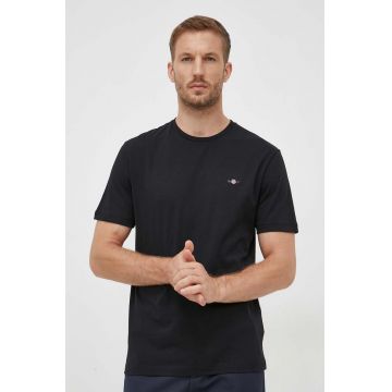 Gant tricou din bumbac culoarea negru, neted