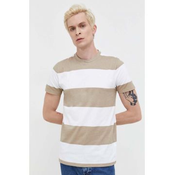 Hollister Co. tricou din bumbac culoarea bej, modelator
