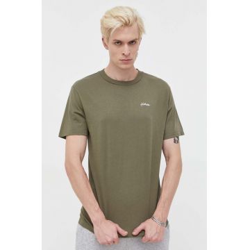 Hollister Co. tricou din bumbac culoarea verde, neted