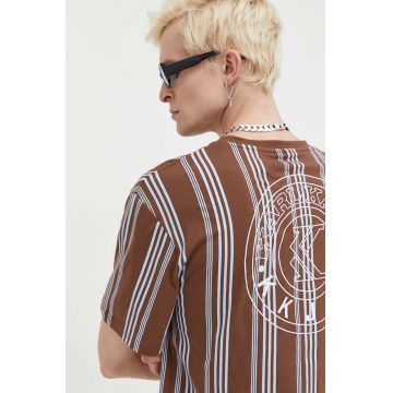 Karl Kani tricou din bumbac culoarea maro, modelator