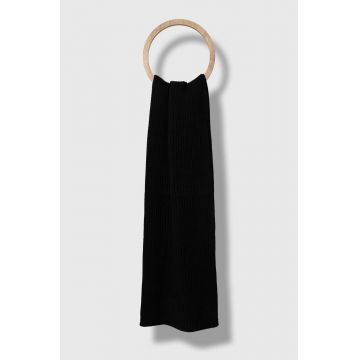 Marc O'Polo esarfa din amestec de casmir culoarea negru, neted