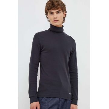 Marc O'Polo longsleeve din bumbac culoarea negru, neted