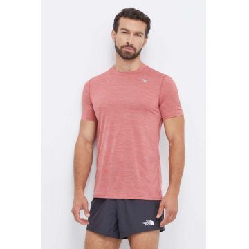 Mizuno tricou de alergare Impulse culoarea rosu, melanj