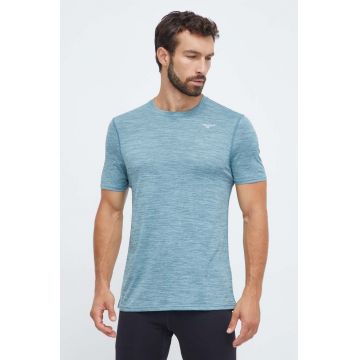 Mizuno tricou de alergare Impulse culoarea verde, melanj