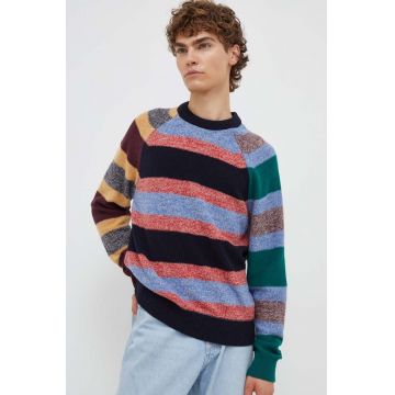 PS Paul Smith pulover de lana barbati, culoarea albastru marin, light