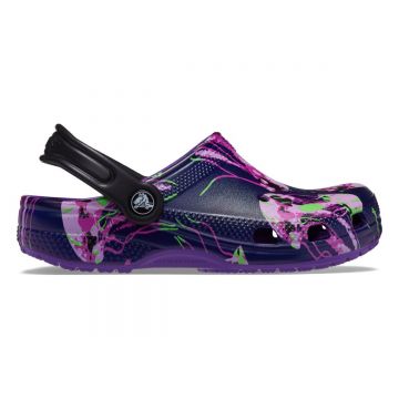 Saboti Crocs Classic Meta Scape Clog Toodler Mov - Neon Purple/Multi
