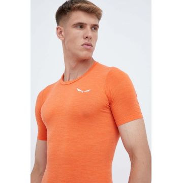 Salewa tricou funcțional Zebru Fresh culoarea portocaliu
