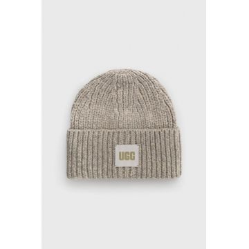 UGG Căciulă din amestec de lână culoarea gri, din tricot gros