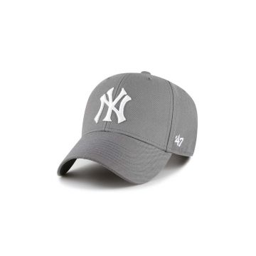 47brand șapcă din amestec de lână MLB New York Yankees culoarea gri, cu imprimeu