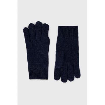 Barbour manusi de lana Carlton culoarea albastru marin