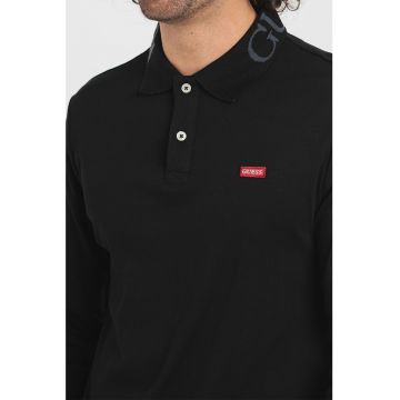 Bluza polo cu broderie logo pe piept