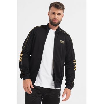Bluza sport cu buzunare oblice cu fermoar