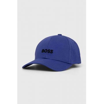 BOSS șapcă de baseball din bumbac culoarea violet, cu imprimeu