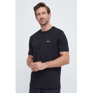 BOSS tricou BOSS GREEN barbati, culoarea negru, cu imprimeu