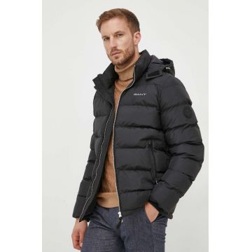 Gant geaca barbati, culoarea negru, de iarna