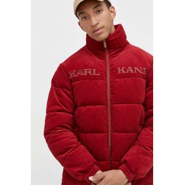 Karl Kani geaca din velur culoarea rosu, de iarna