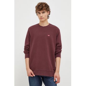 Levi's hanorac de bumbac barbati, culoarea bordo, neted