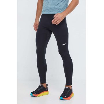 Mizuno leggins de alergare Warmalite culoarea negru, neted