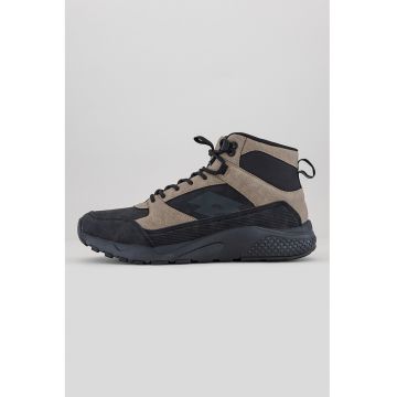 Pantofi sport high top de piele ecologica si material textil