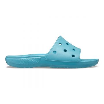 Papuci Classic Crocs Slide Iconic Crocs Comfort Albastru - Turq Tonic