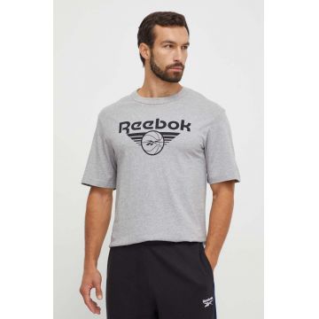 Reebok Classic tricou din bumbac Basketball culoarea gri, cu imprimeu