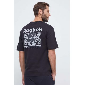 Reebok Classic tricou din bumbac Basketball culoarea negru, cu imprimeu