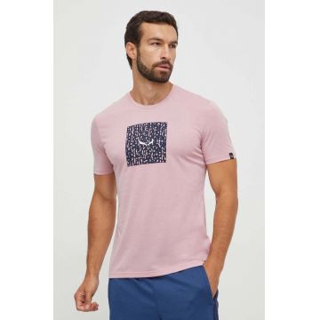 Salewa tricou sport Pure Box culoarea gri, cu imprimeu
