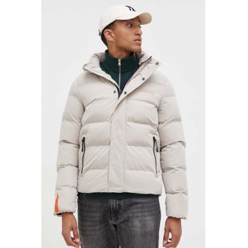 Superdry geaca barbati, culoarea bej, de iarna