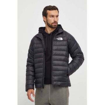 The North Face geaca de puf barbati, culoarea negru, de tranzitie