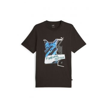 Tricou de bumbac cu decolteu la baza gatului