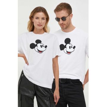 United Colors of Benetton tricou din bumbac DISNEY culoarea alb, cu imprimeu