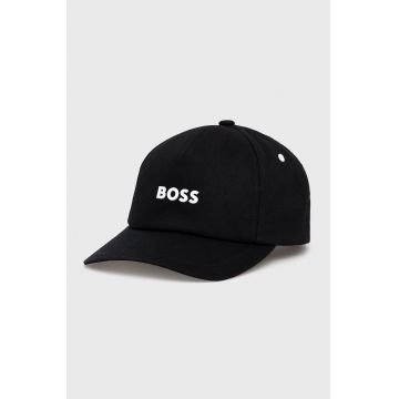 BOSS șapcă din bumbac Boss Casual culoarea negru, cu imprimeu