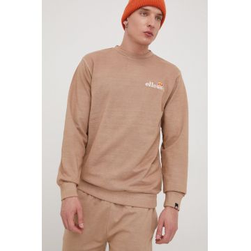 Ellesse hanorac de bumbac barbati, culoarea maro, cu imprimeu SHM13145-BROWN