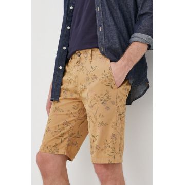 Pepe Jeans pantaloni scurti din bumbac Mc Queen Short Garden barbati, culoarea bej