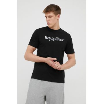 RefrigiWear tricou din bumbac culoarea negru, cu imprimeu