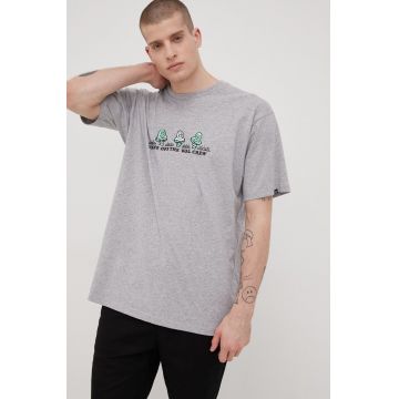 Vans tricou barbati, culoarea gri, melanj