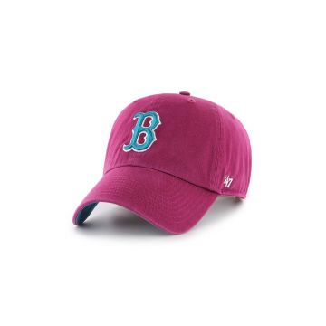 47brand șapcă de baseball din bumbac MLB Boston Red Sox culoarea bordo, cu imprimeu