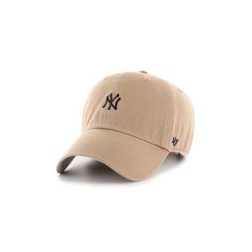 47brand șapcă de baseball din bumbac MLB New York Yankees culoarea bej, cu imprimeu