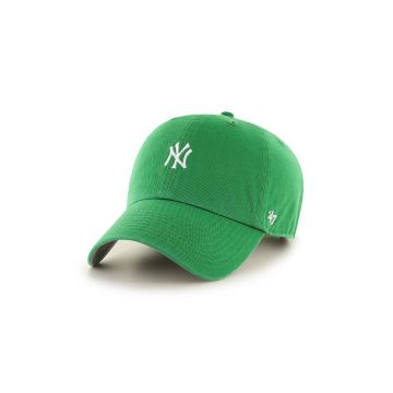 47brand șapcă de baseball din bumbac MLB New York Yankees culoarea verde, cu imprimeu  B-BSRNR17GWS-KY