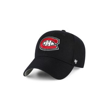47brand șapcă NHL Montreal Canadiens culoarea negru, cu imprimeu  H-MVP10WBV-BKD
