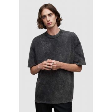 AllSaints tricou MD025Z ROCA SS CREW barbati, culoarea negru, neted