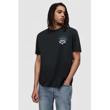 AllSaints tricou MG043Z TOMKAT SS CREW barbati, culoarea negru, cu imprimeu