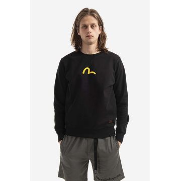 Evisu hanorac de bumbac barbati, culoarea negru, cu imprimeu 2EABSM1SW321XXCT-black
